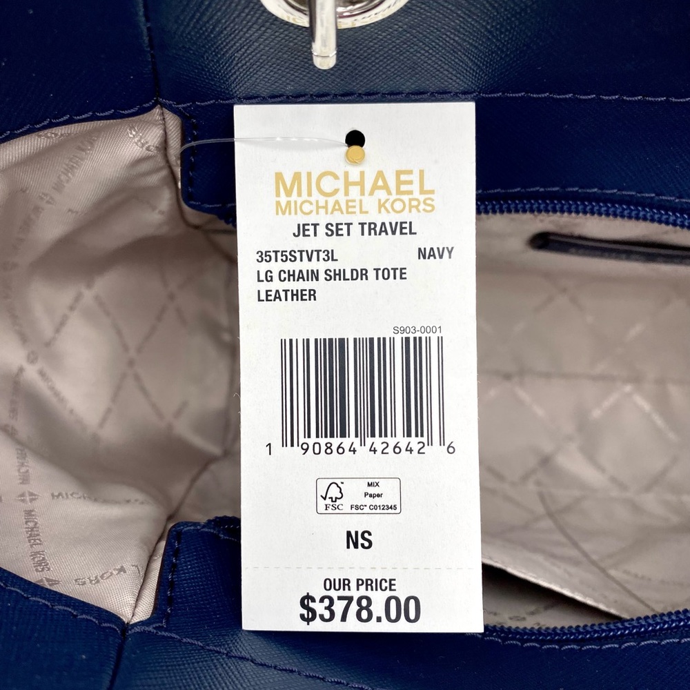 Michael Kors Chain Tote Navy - Picture 9 of 10
